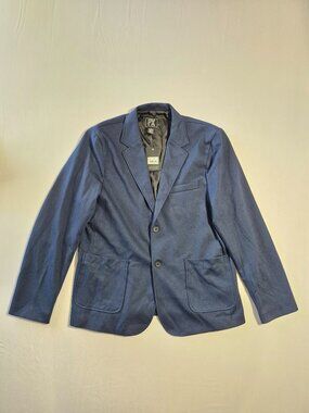 NWT PX Clothing Mens Navy Knit Stretch Blazer Two-Button Jacket Unstructured  L